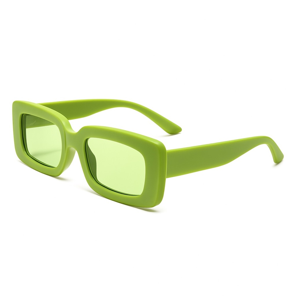 Green Rectangular Sunglasses - Picture 3 of 4